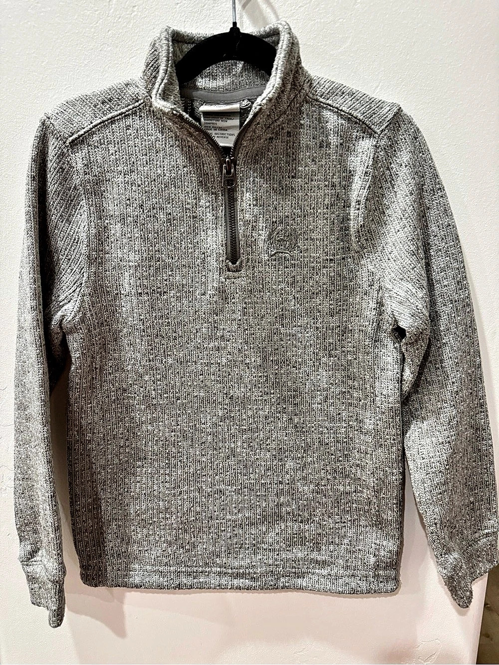Cinch Boy’s Grey 1/4 Zip Sweater Knit Fleece Pullover Gray 1/4-Zip Sweater Knit